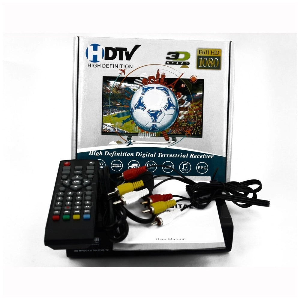 Trade Shop - Decoder Ricevitore Digitale Terrestre Hdmi 1080p 3d Tv Dvb-t2 Usb Telecomando -