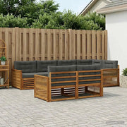 Set di divani da esterno con cuscino 7 pcs Naturale e Antracite 3383480