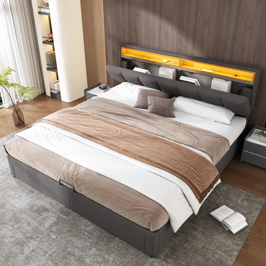 letto imbottito acciaio grigio scuro 160 x 200 cm
