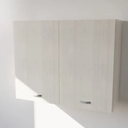 Pensile Cucina  in Legno Nobilitato Larice Bianco Mobile Alto con 2 Ante, Pensile Componibile Moderno Made in Italy (H72XL70XP33cm)