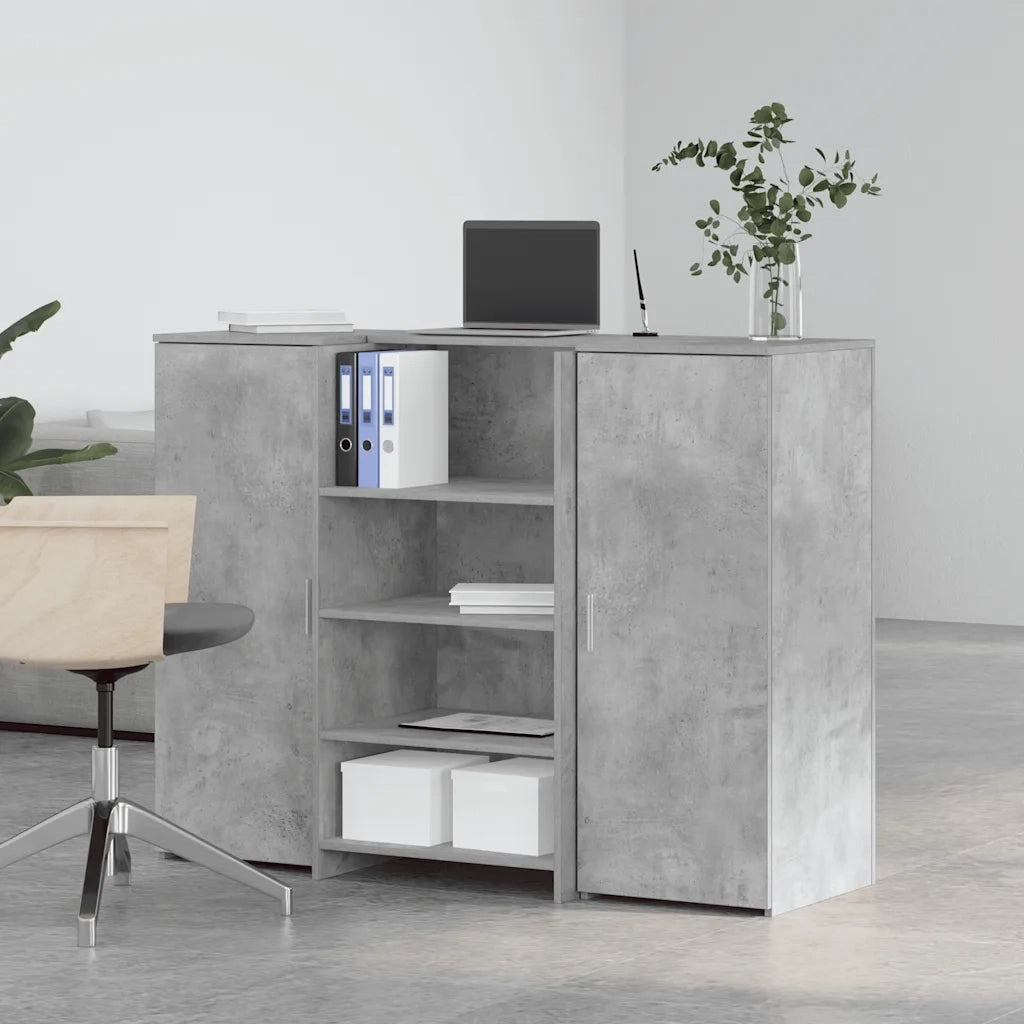 Banco Reception Grigio Cemento 135x50x103,5cm Legno Multistrato 3324190
