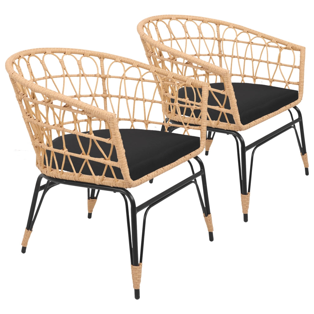 Set di 2 poltrone in rattan sintetico con cuscini AIKO