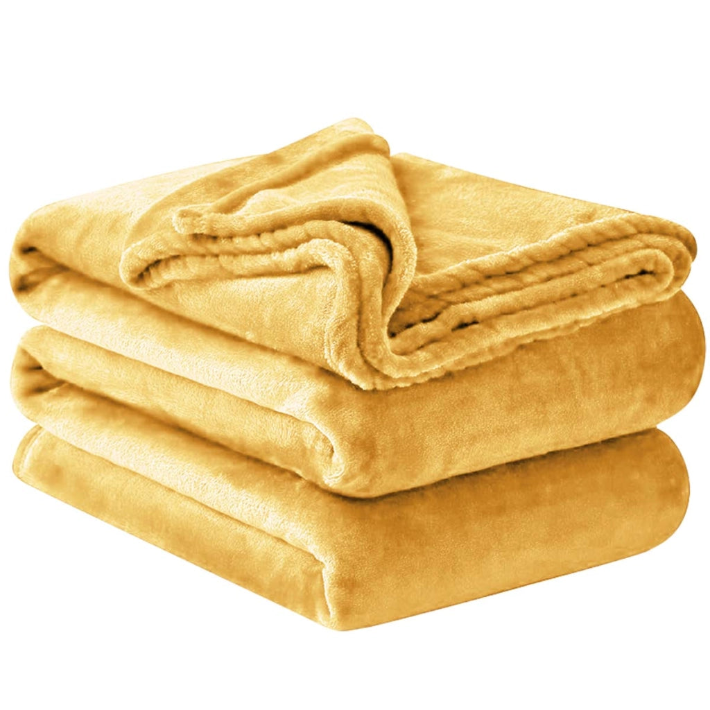 Coperta per divano e letto in tessuto 150x200 cm, comoda e calda Giallo Inny