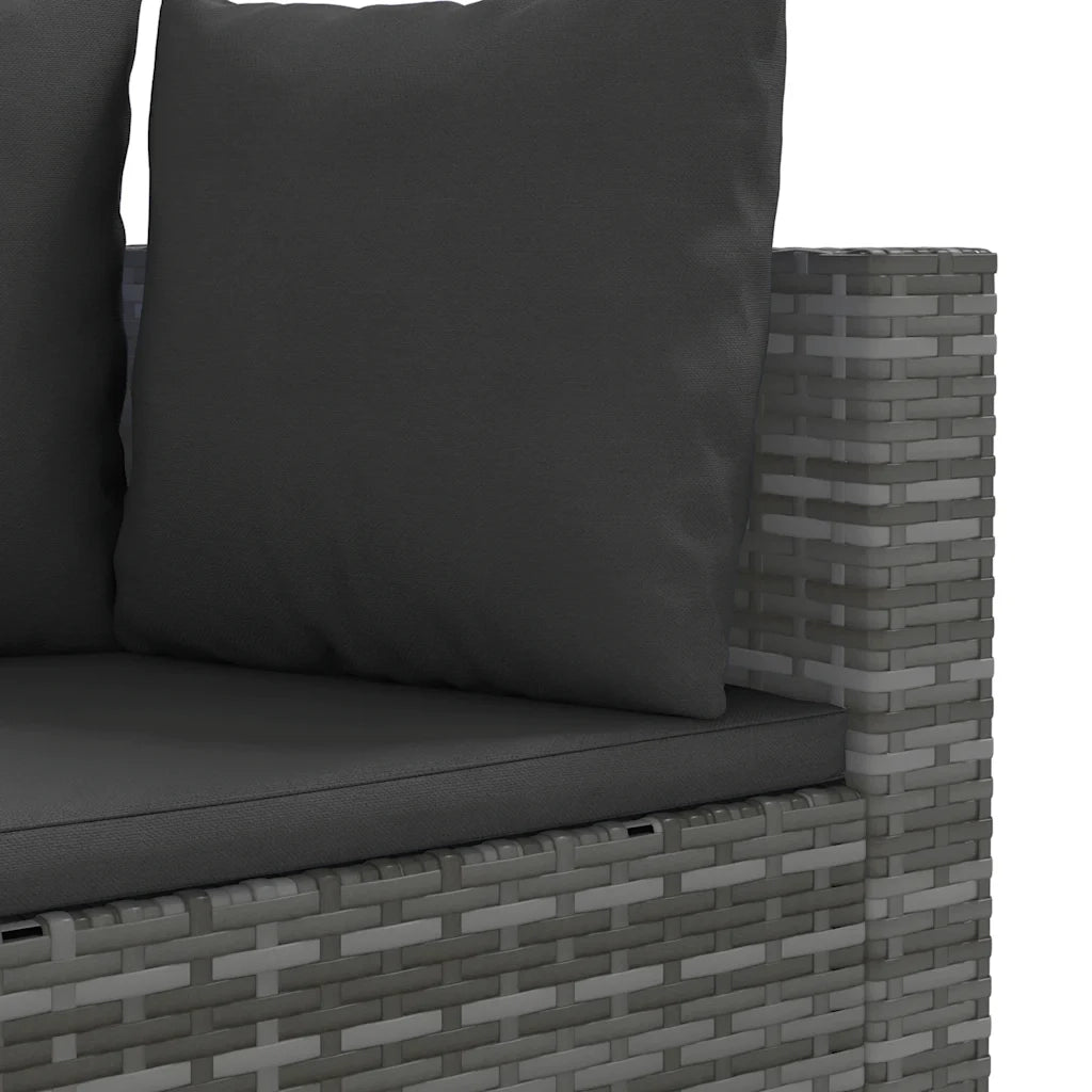 Set Divano da Giardino 6 pz con Cuscini Grigio in Polyrattan 3308394