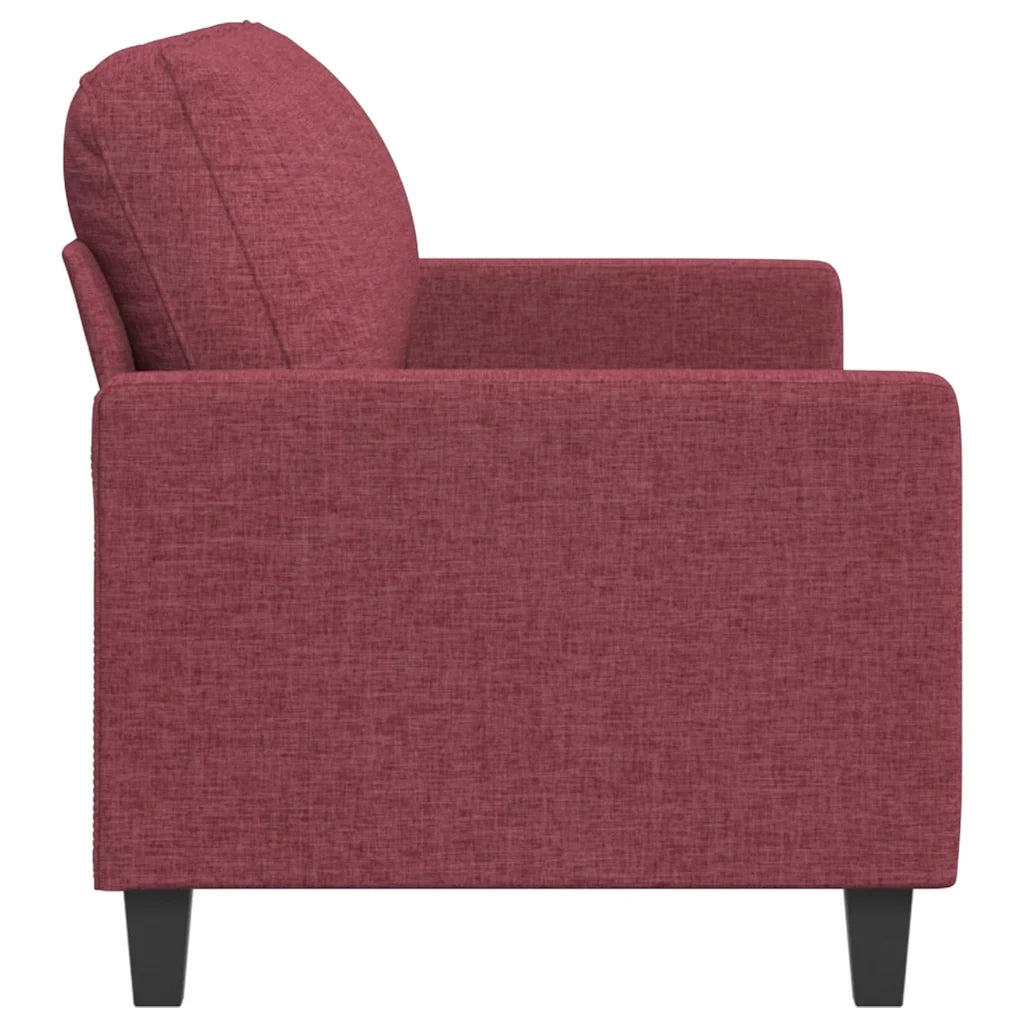 Divano a 3 Posti Rosso Vino 180 cm in Tessuto 359177
