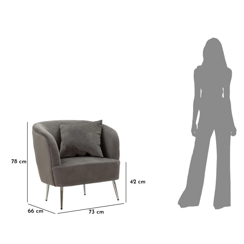 Poltrona Silvery Con Cuscino cm 73x66x78