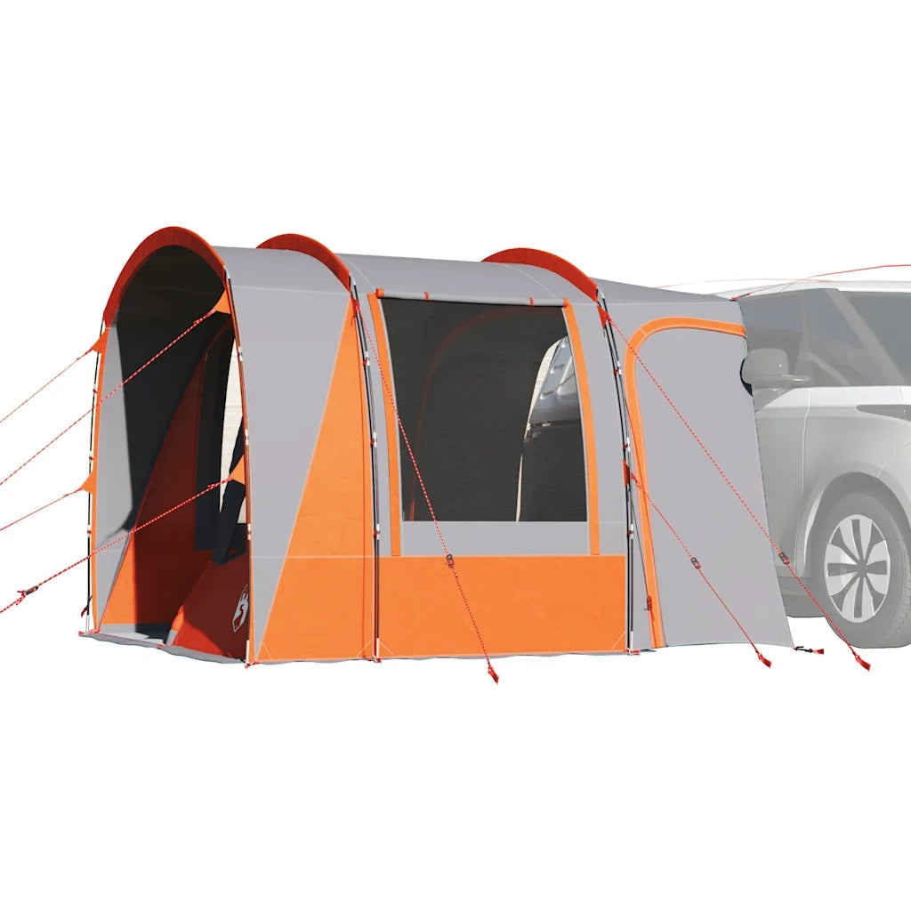 Tenda da Campeggio 4 Persone-Tenda per Escursionismo Grigio e Arancione Impermeabile 543501