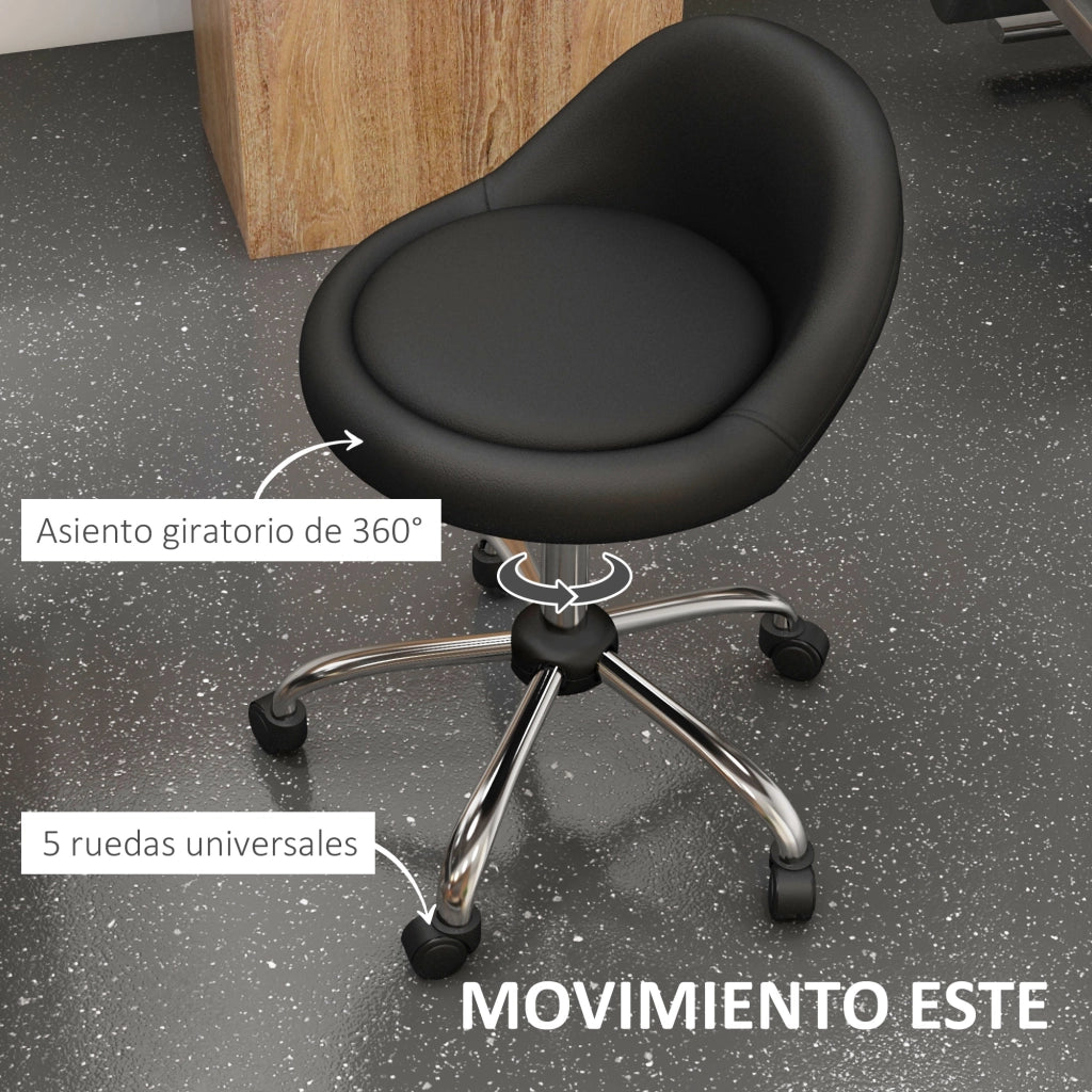 Sgabello con Ruedas ¨C zephmum ¨C Nero ?50x63-83 cm