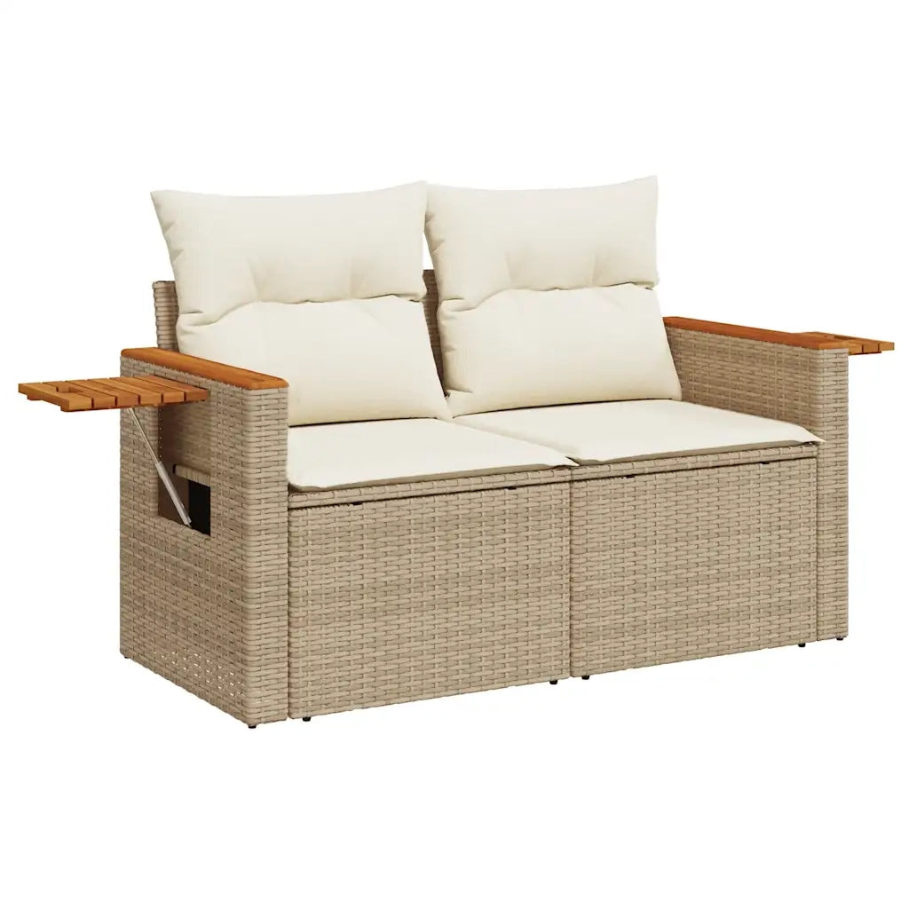 Set Divano da Giardino 8 pz con Cuscini Beige Polyrattan Acacia 3327628