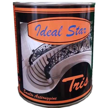 SMALTINO ANTIRUGGINE 'TRIS' IDEAL STAR 0,375 lt - Rosso - IDEAL STAR