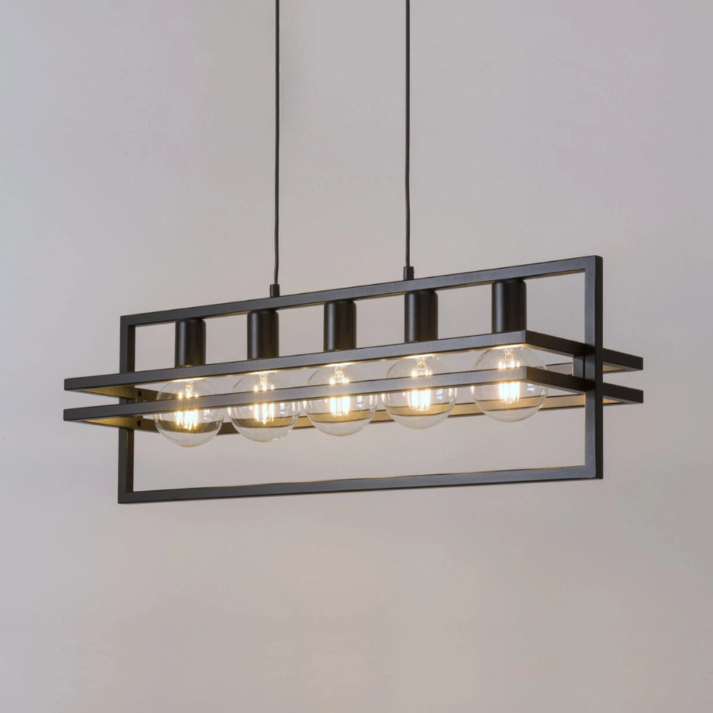 Lampada a sospensione loft nera Merci 5xE27 Sigma Lighting