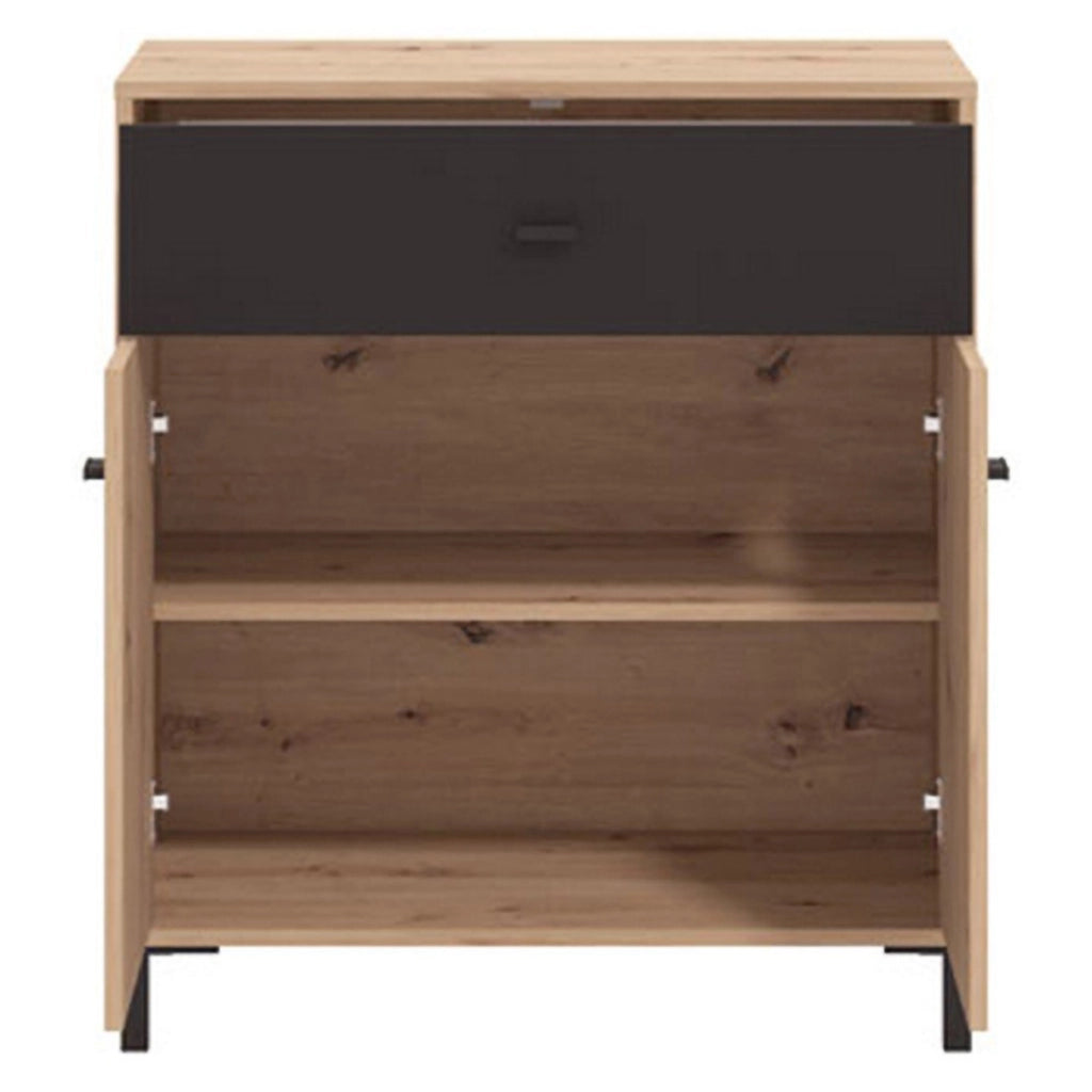 Madia Settime, Credenza un Cassetto, 80x40x90h cm Marrone Rovere Nodi