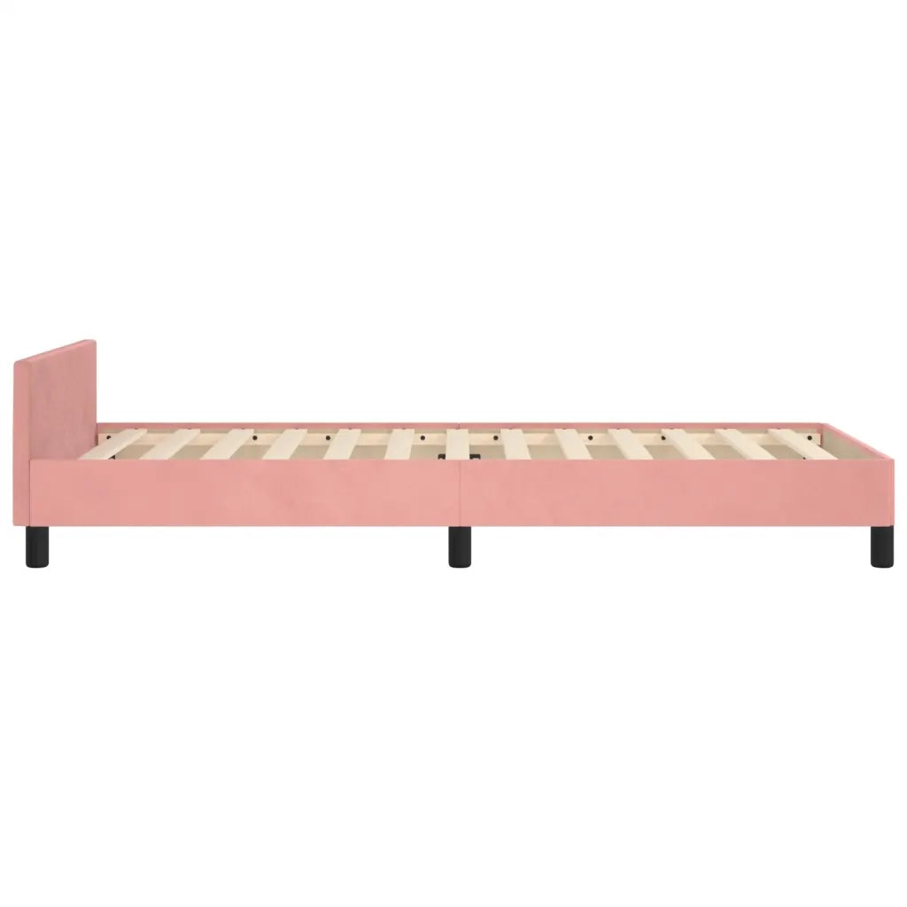 Giroletto con Testiera Rosa 90x200 cm in Velluto 3125799