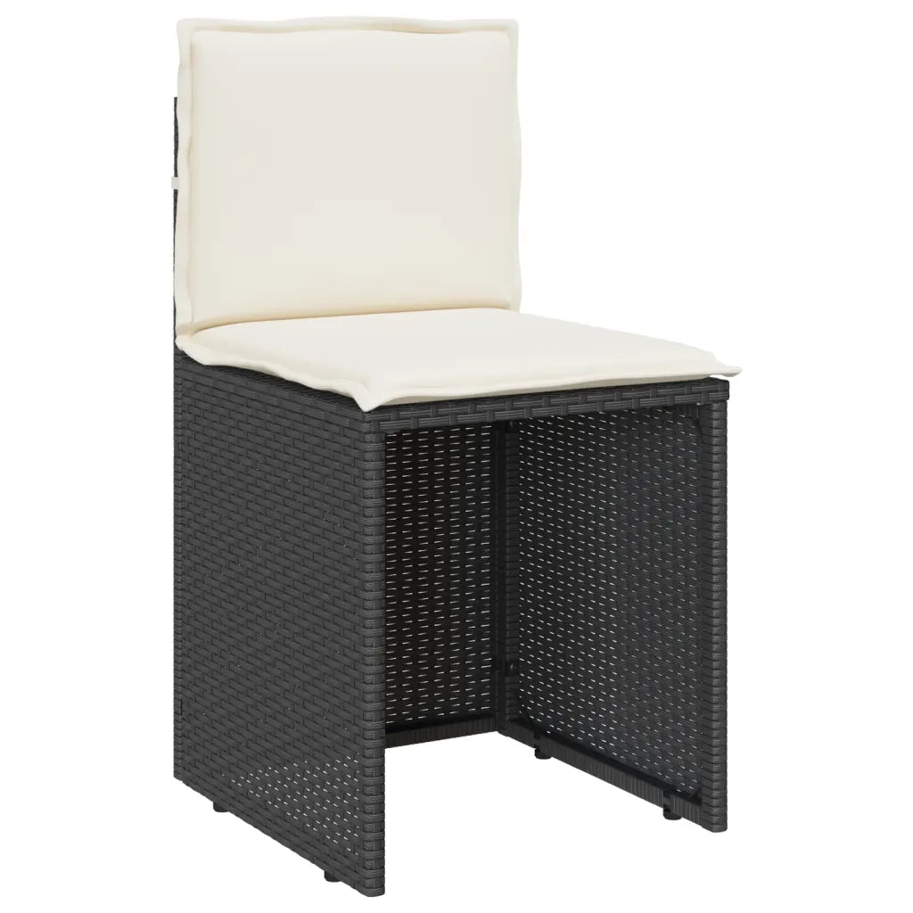 Set da Bistrò 3 pz con Cuscini Nero in Polyrattan 4003869