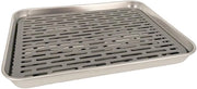 Bacino di raccolta liquido impermeabile - Fatto di acciaio inossidabile - Reticolo di plastica - Vaschetta di scarico - Cucina/Bar - Dimensioni 26,5 x 20,5 x 2,5 cm - Bacino di raccolta liquido
