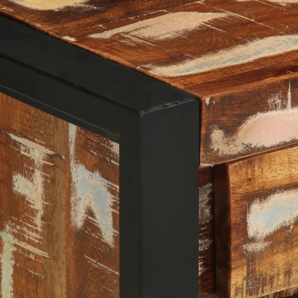 Comodini 2 pz Multicolore in Legno Massello di Mango Grezzo 4013562