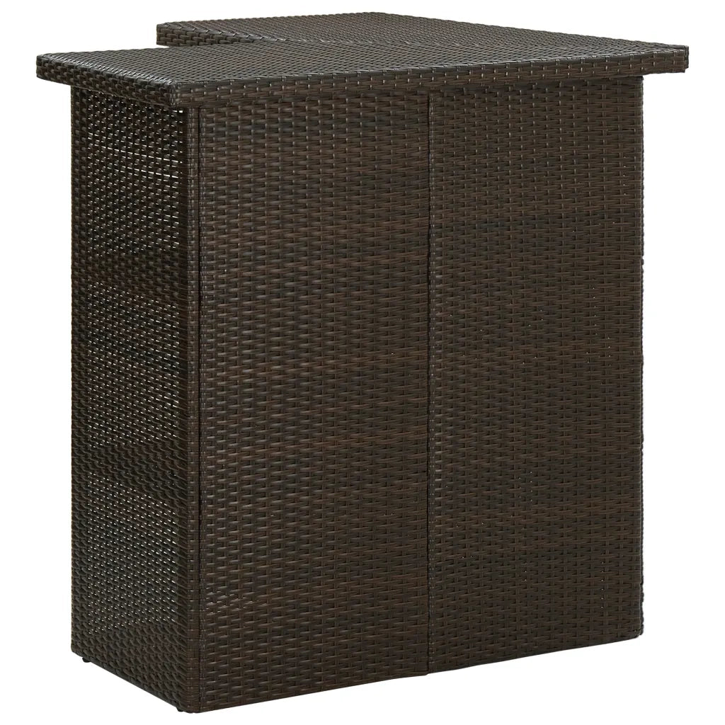 Set da Bar da Giardino 4 pz con Cuscini in Polyrattan Marrone 3064922