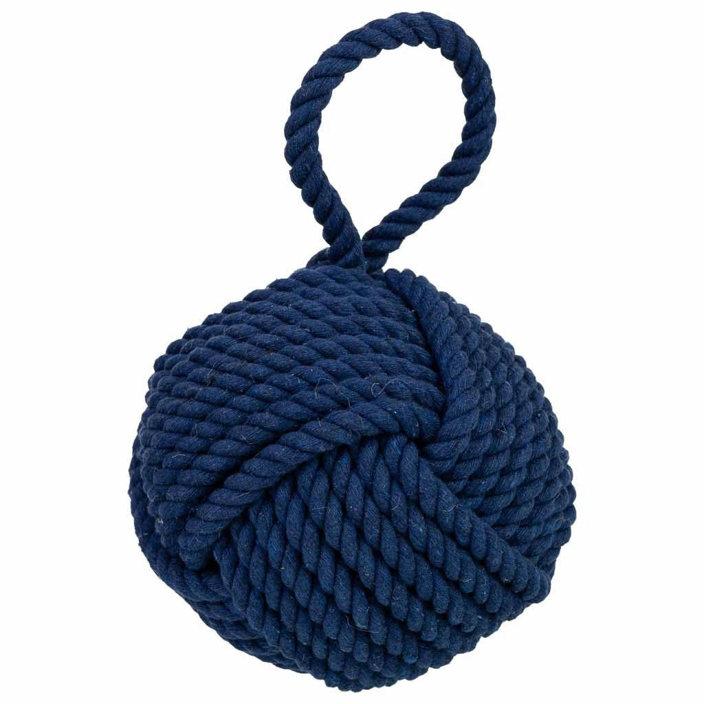 Fermaporta in cotone blu, 12x12x25h cm