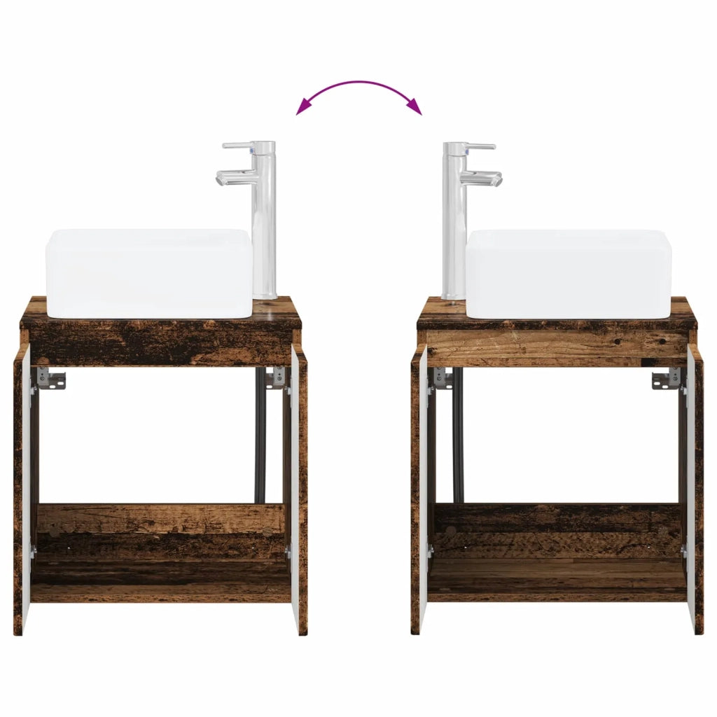 Set di mobili per il bagno 2 pz Legno antico 33 x 34,5 x 100 cm 3406131