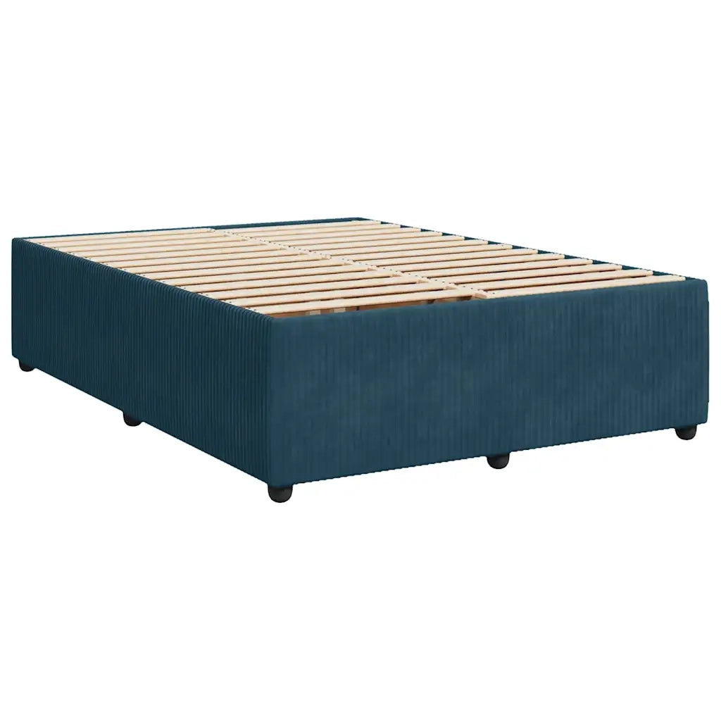 Giroletto a Molle con Materasso Blu 160x200 cm in Velluto 3287786