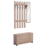 Set Guardaroba Ingresso con Specchio e Scarpiera ¨C Xylo ¨C Rovere 90x21.5x116cm