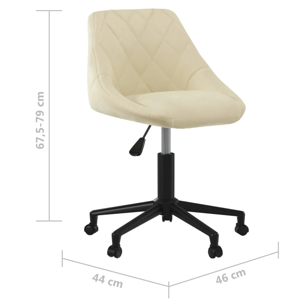 Sedia da Pranzo Girevole Crema in Velluto 3089031