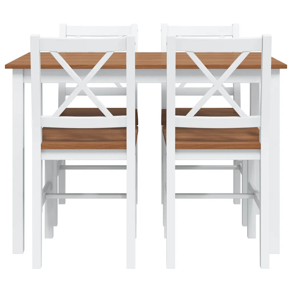 Set da Pranzo 5 pz Marrone e Bianco 240884