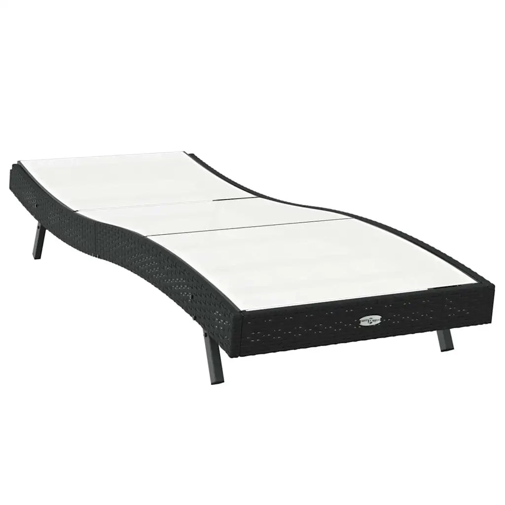 Lettino da sole Nero e Bianco 197 x 70 x 82 cm polyrattan 42009978