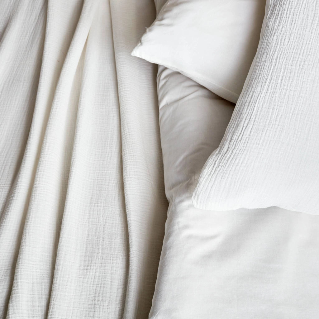Set biancheria da letto in cotone bianco