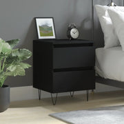 Comodino Nero 40x35x50 cm in Legno Multistrato 826878