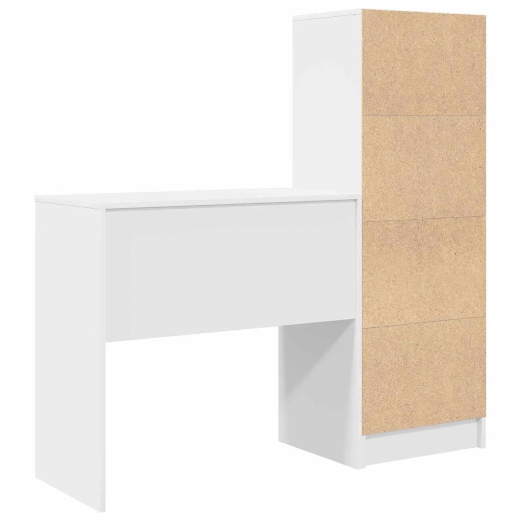 Scrivania con cassetto con lo scaffale 2 pcs Bianco 3337313