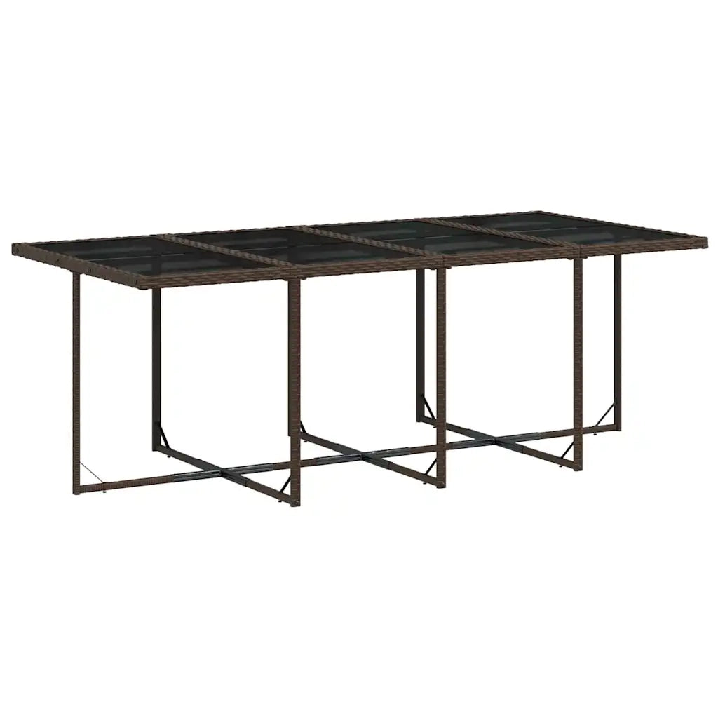 Set da Pranzo da Giardino 13pz con Cuscini Marrone Polyrattan 3210621