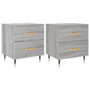 Set di 2 Comodini | Armadio da Notte | Mobiletto da notte Grigio Sonoma 40x35x47,5 cm in Legno Multistrato