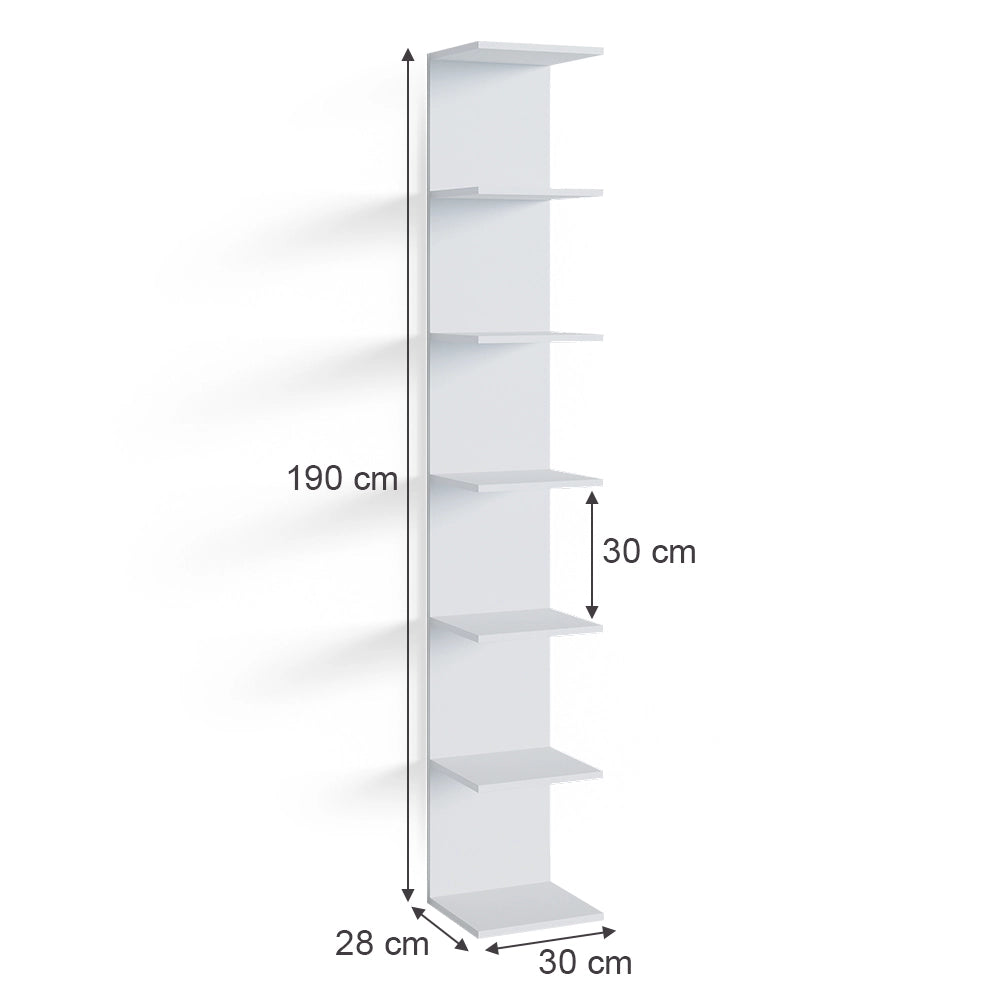 Scaffale a muro per bambini Paolo Bianco 30 x 190 cm Set di 2 Vicco