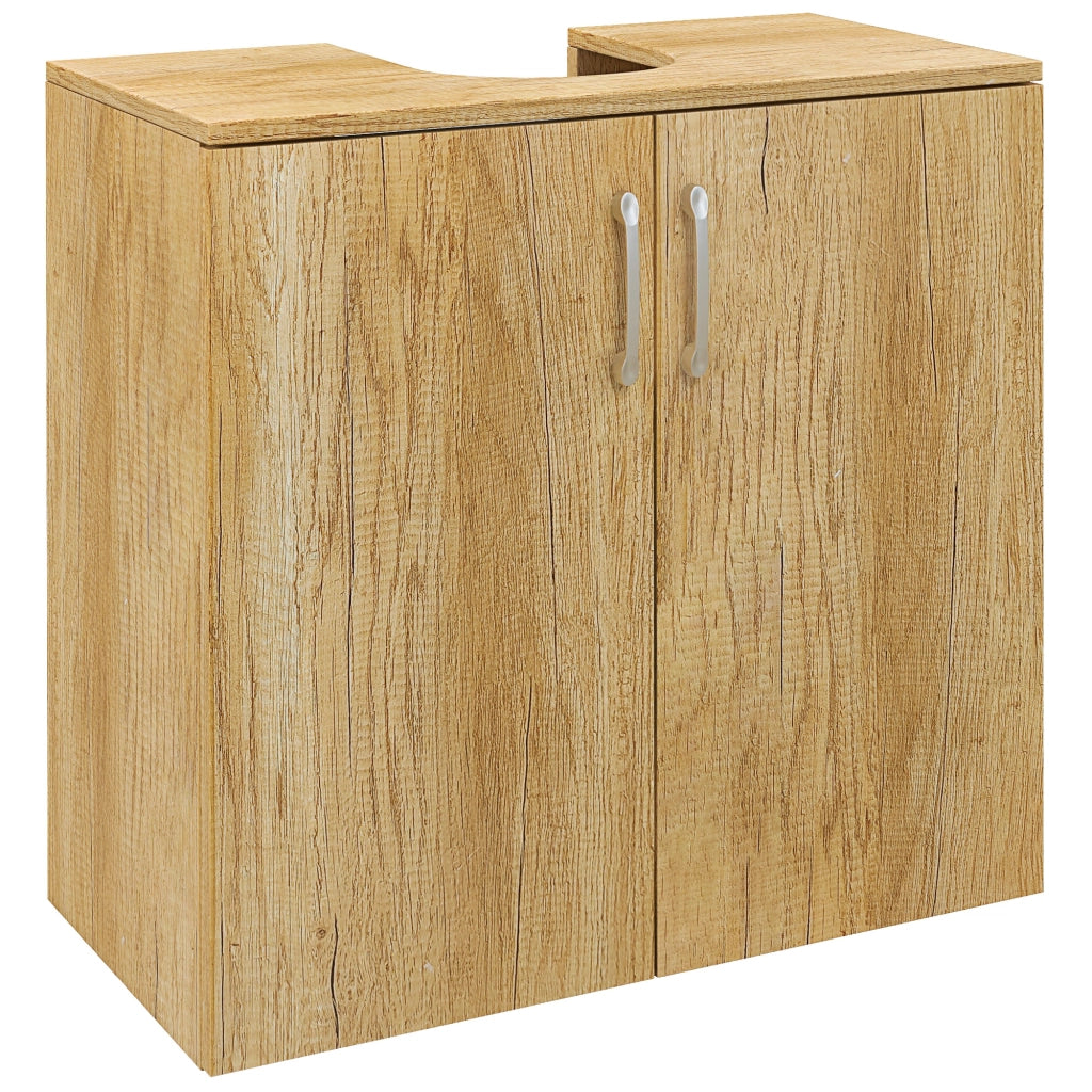 Mobile Bagno Sottolavabo Sospeso a 2 Ante con Ripiani in Legno ¨C Minimal ¨C Naturale 60x30x