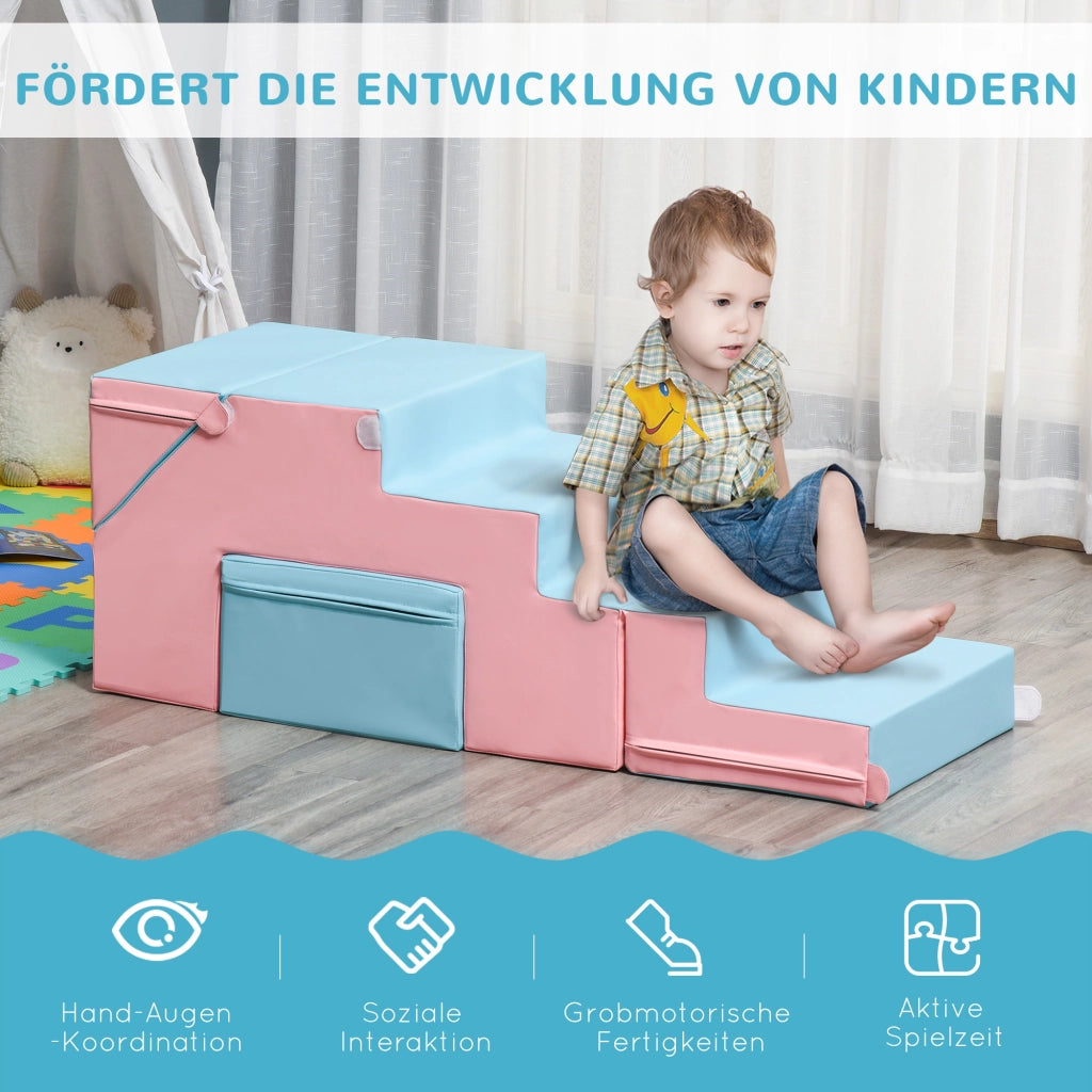 Casetta per Bambini con Scala ¨C Minimal ¨C Rosa e Blu 86x49x47 cm
