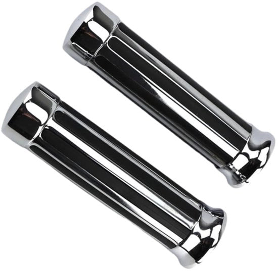 Manubri di guida per motocicletta in lega di alluminio/rubber - diametro interno 25 mm/30 mm - colore nero/chromato - compatibile con giri di manubrio a sterzo - manubri di guida per motocicletta