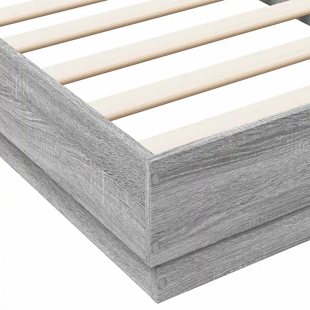 Letto singolo | Letto per adulti | Giroletto Grigio Sonoma 90x190 cm in Legno Multistrato