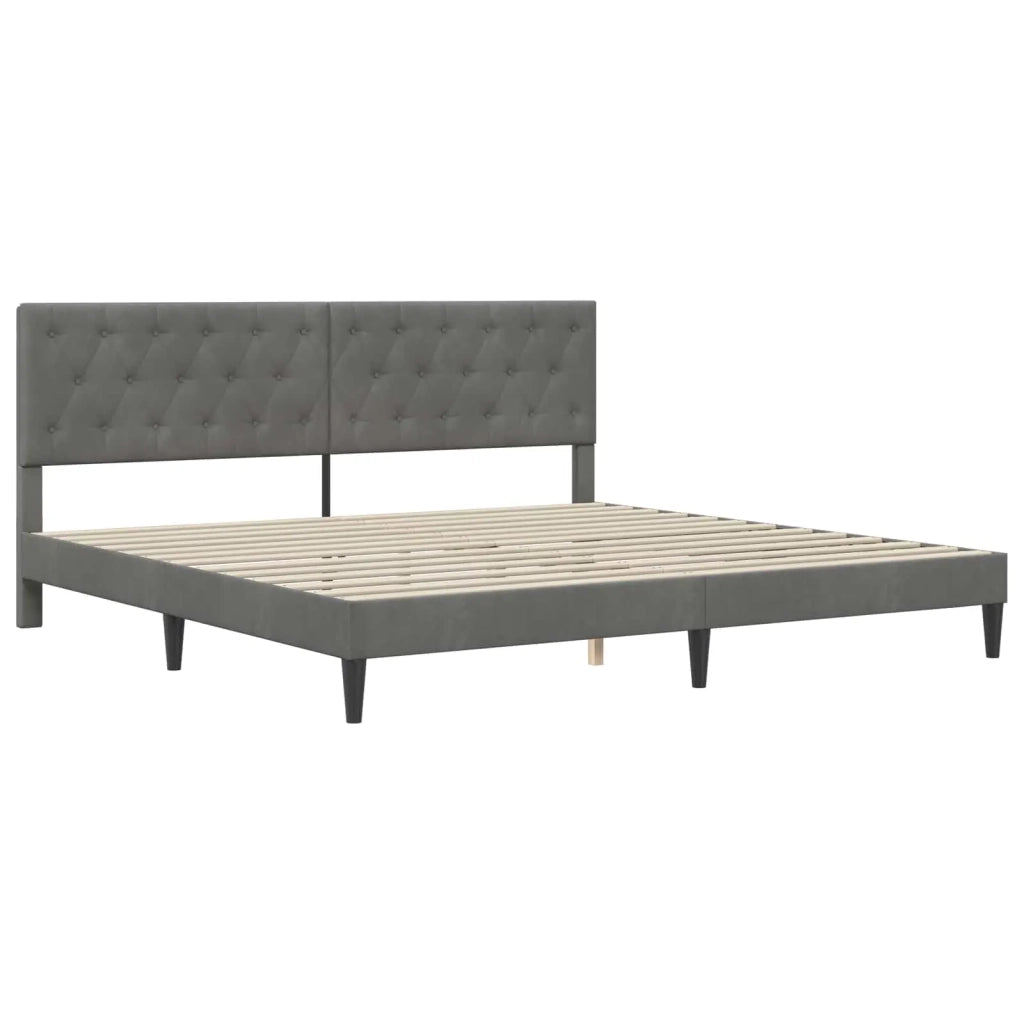 Struttura del letto-Giroletto Grigio Scuro 200 x 200 cm Velluto 762165