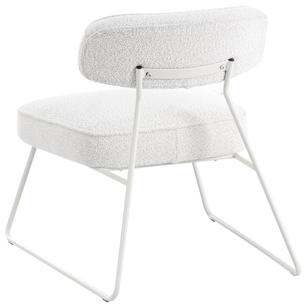 Set di 2 poltrone in tessuto bianco sporco con gambe in metallo senza braccioli Soggiorno moderno