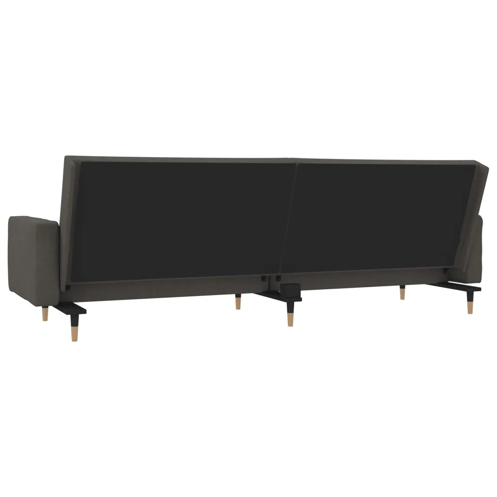 Divano letto | Sof¨¤ letto | Letto singolo a 2 Posti con 2 Cuscini Grigio Scuro in Velluto