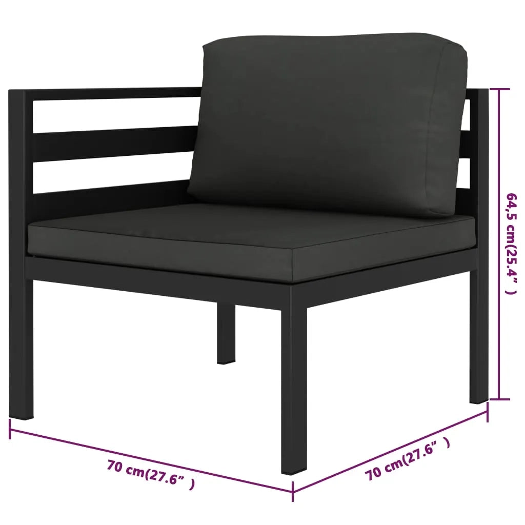 Set Divani da Giardino 7 pz con Cuscini in Alluminio Antracite 3115920