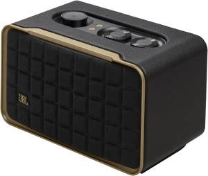 Jbl authentics 200 smart home speaker, altoparlante bluetooth dal design retrò anni '70 con griglia quadrex, nero - JBLAUTH200BLKEP