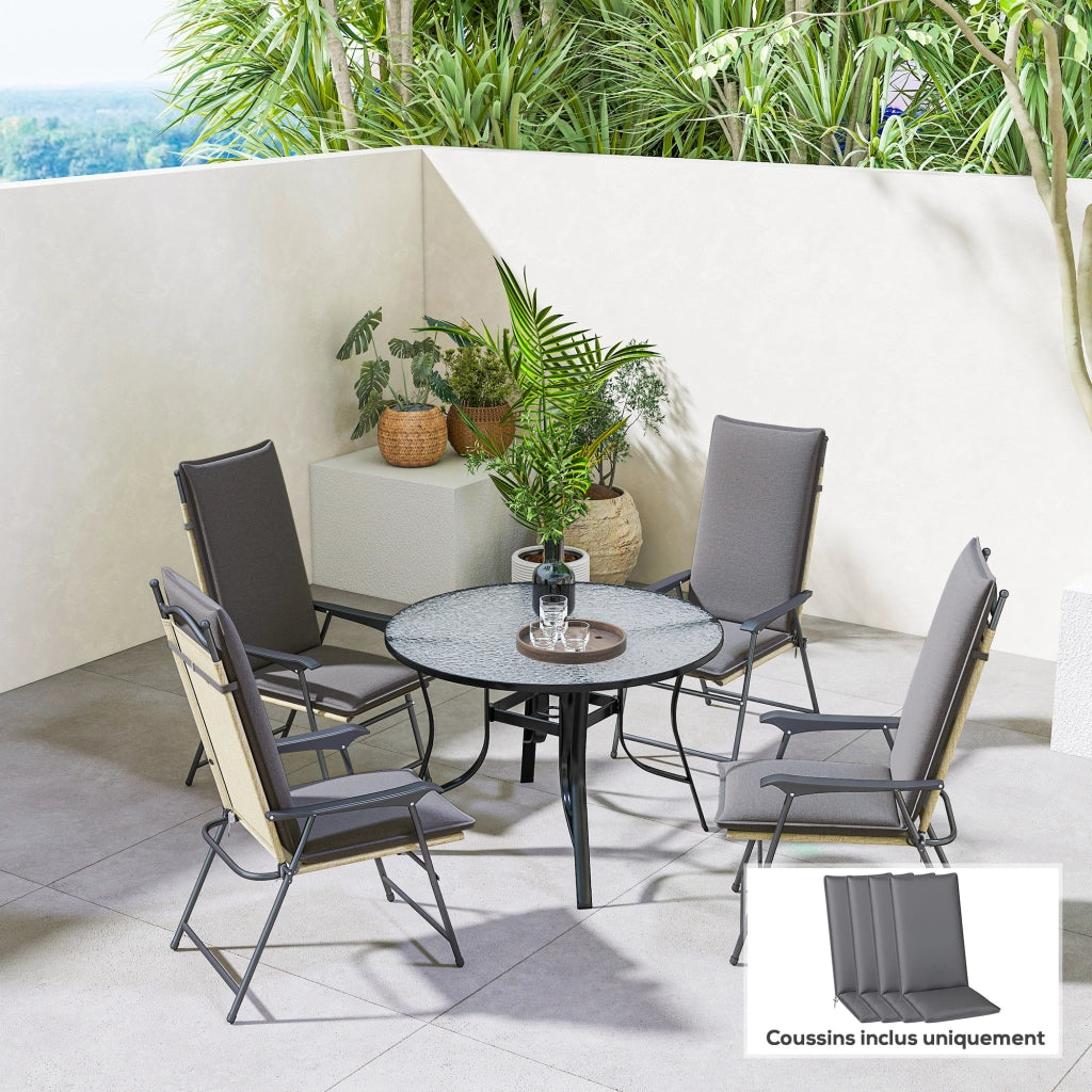 Cuscini per sedie da giardino ¨C zephmum ¨C 4 pezzi grigio 124x50x5cm