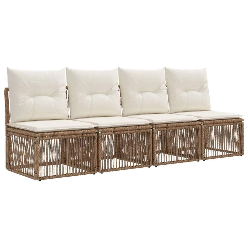 Set Divano da Giardino 9 pz Beige polyrattan 3435954