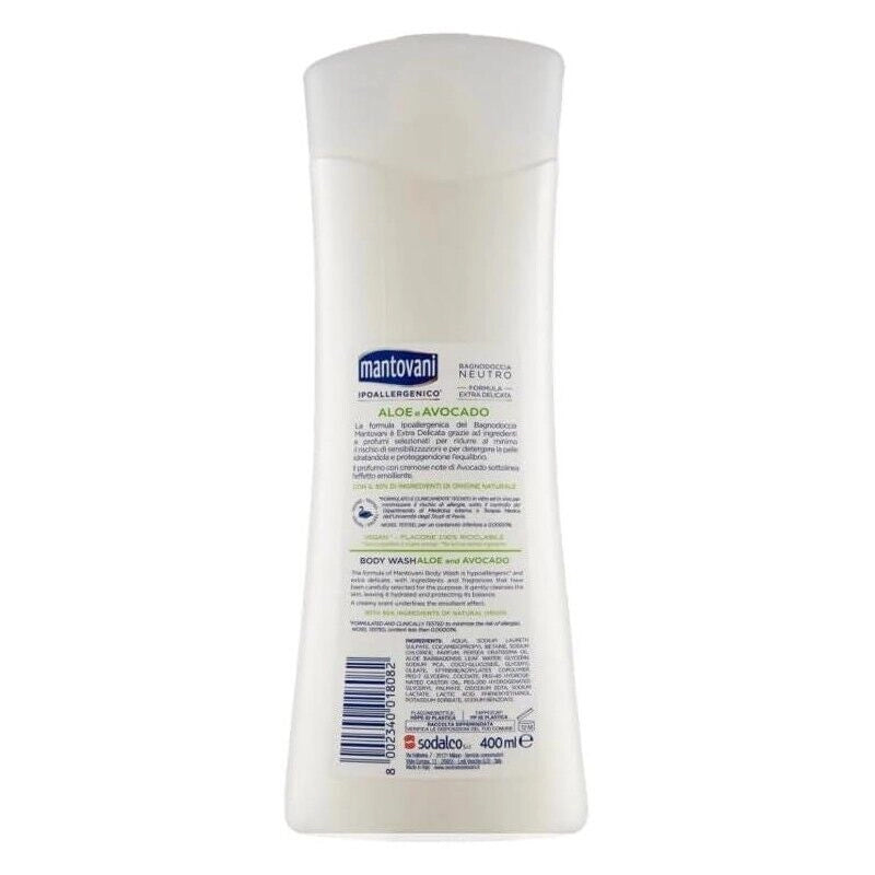 MANTOVANI BAGNODOCCIA NEUTRO FORMULA EXTRADELICATA 400 ML ALOE E AVOCADO