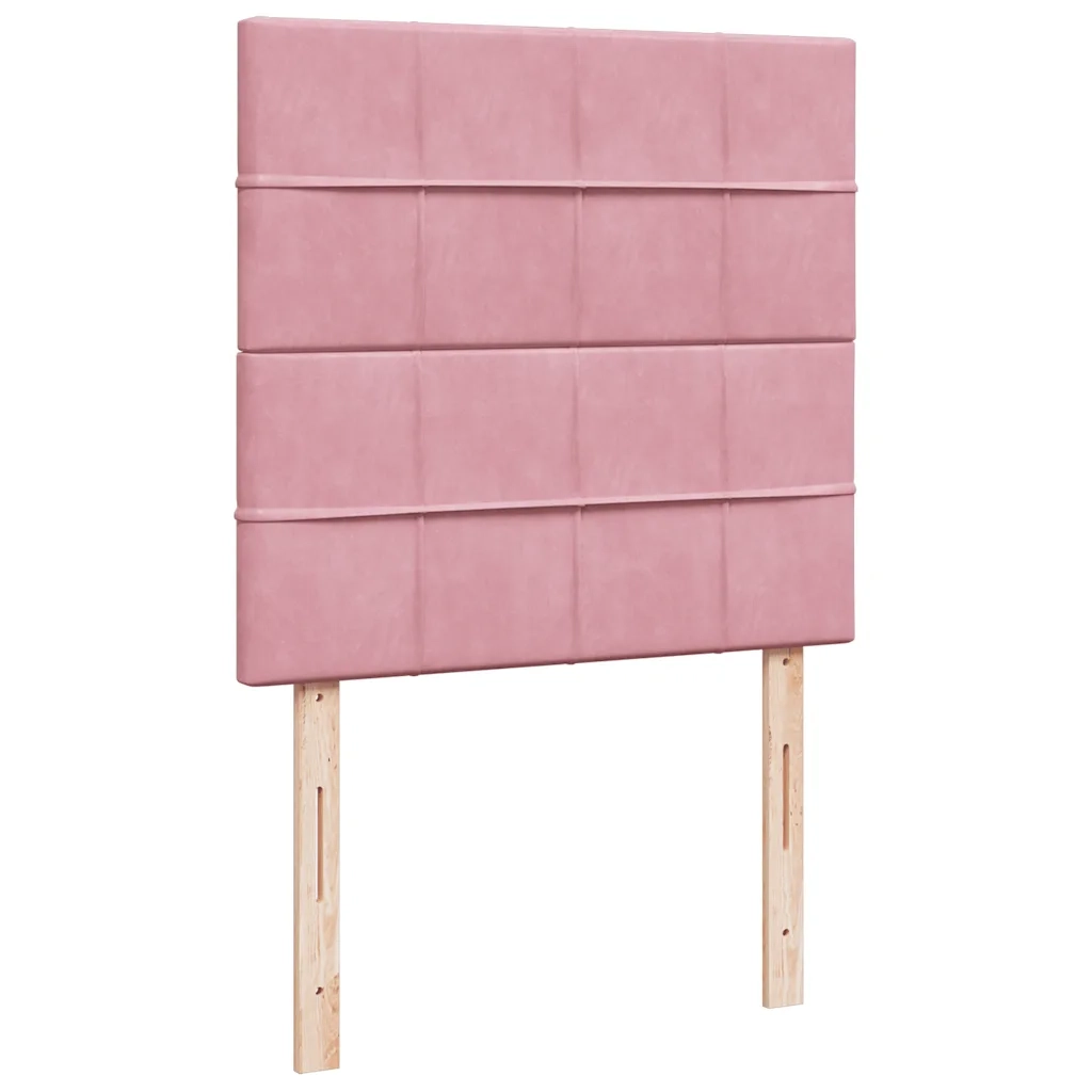 Giroletto a Molle con Materasso Rosa 80x200 cm in Velluto