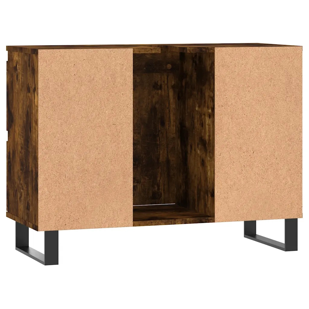 Armadietto Bagno | Armadio da bagno Rovere Fumo 80x33x60 cm in Legno Multistrato