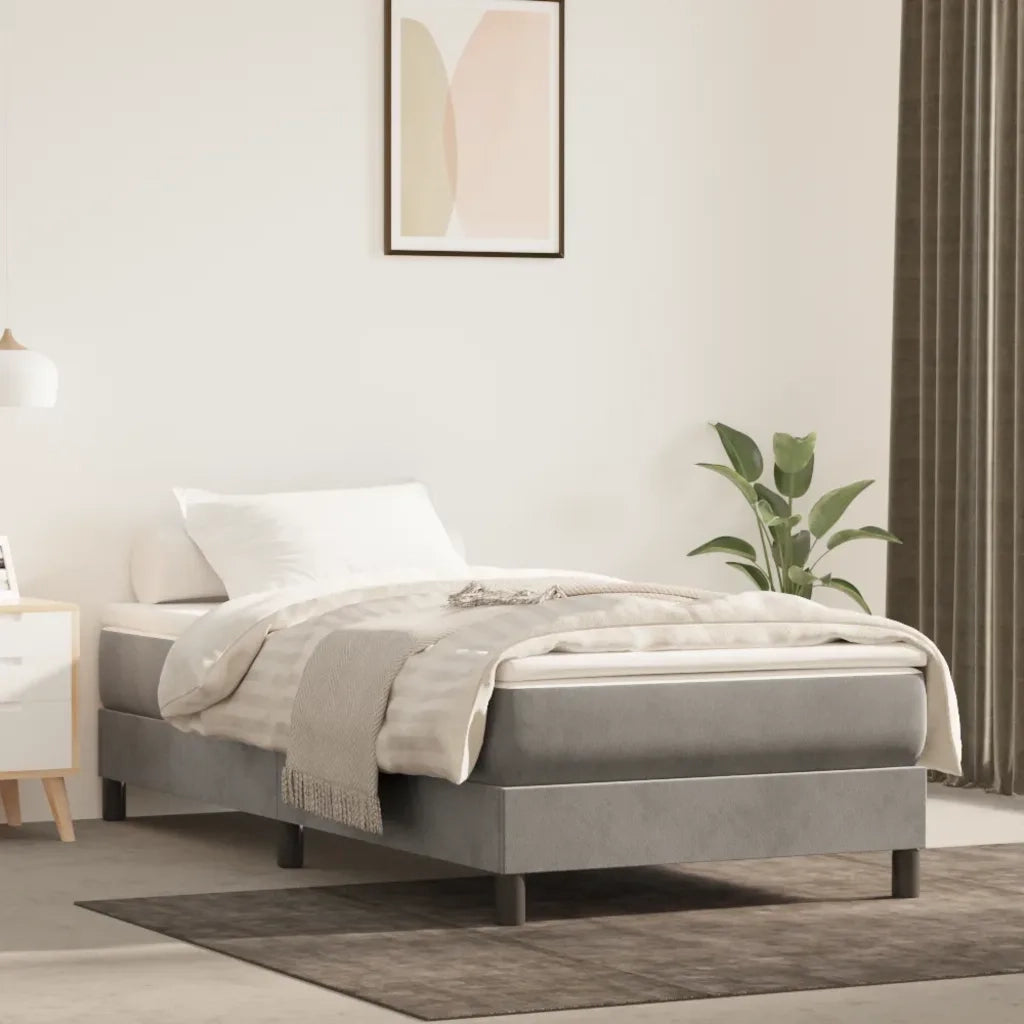 Struttura Letto a Rete a Molle Grigio Chiaro 90x190 cm Velluto 3120742