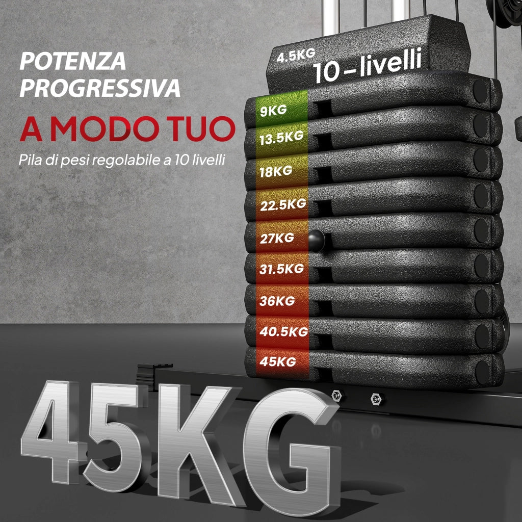 Stazione Fitness con Pesi ¨C Minimal ¨C 135x103x200cm Nero